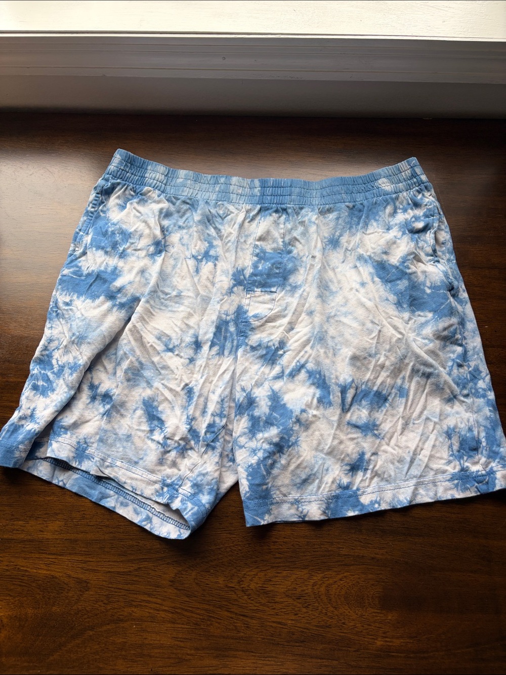 H&M Blue and White Tie-Dye Shorts